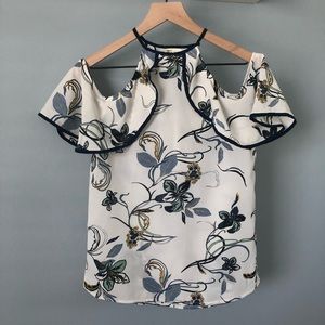 Japna Floral sleeveless ruffle top